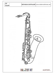 Saksofon boyama sayfaları